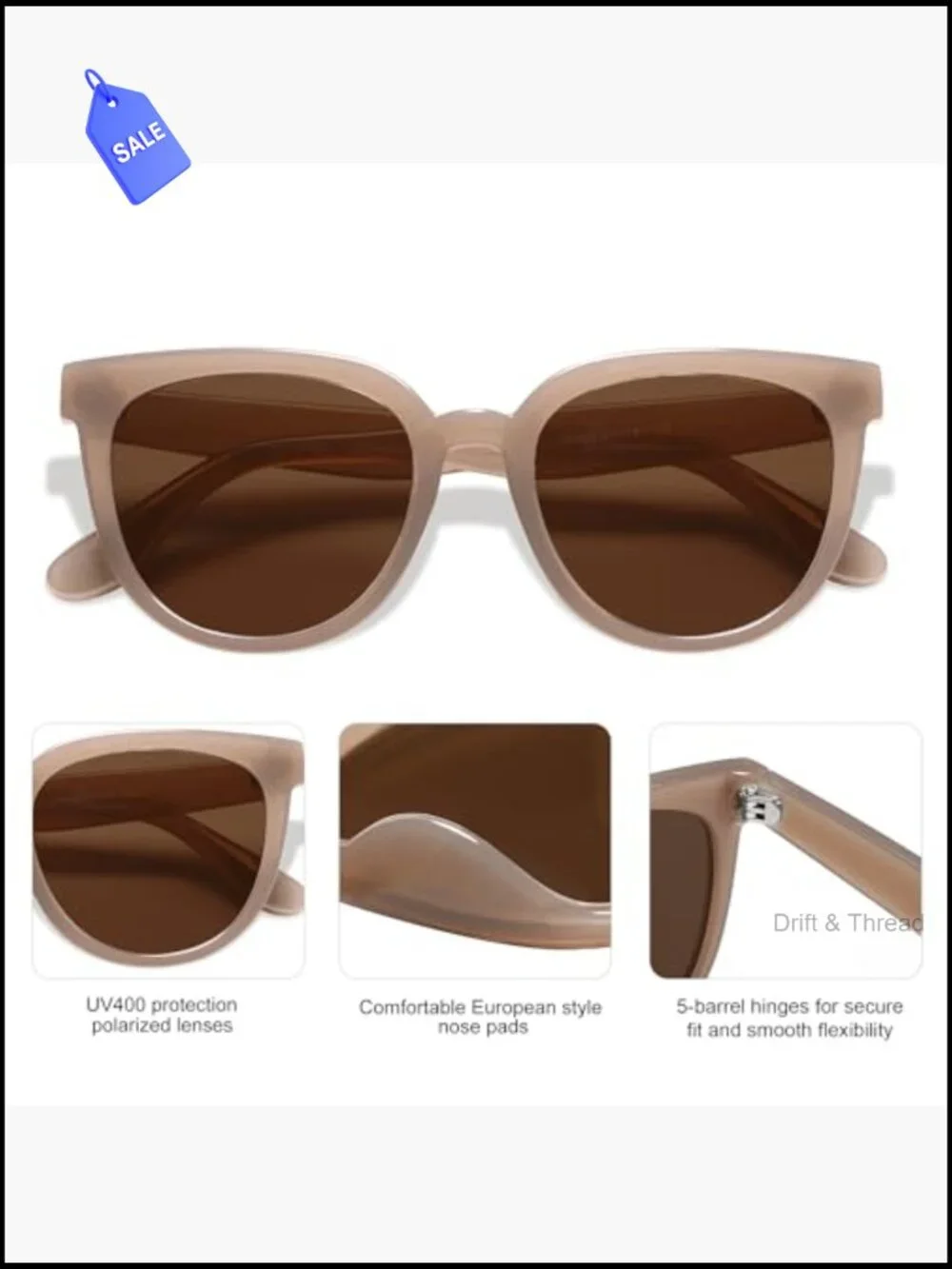 Cat Eye Polarized Sunglasses for Women UV Protection